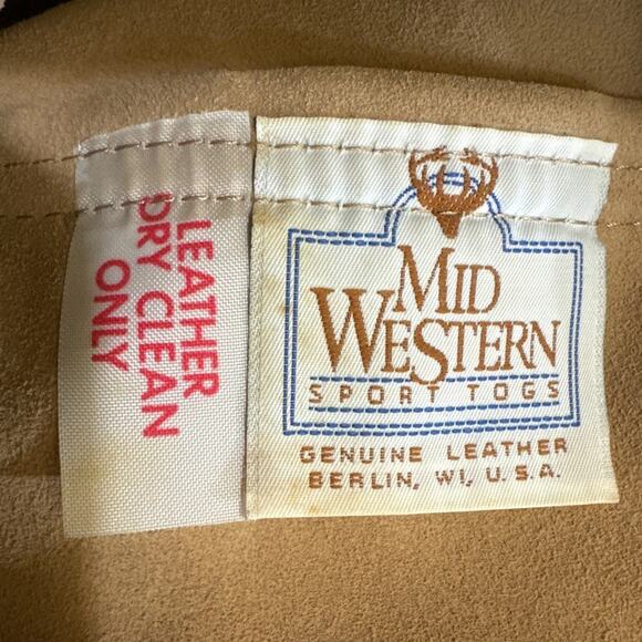 Vintage Mid Western sport tog brown leather fringed shirt made in USA size XL - Picture 12 of 17